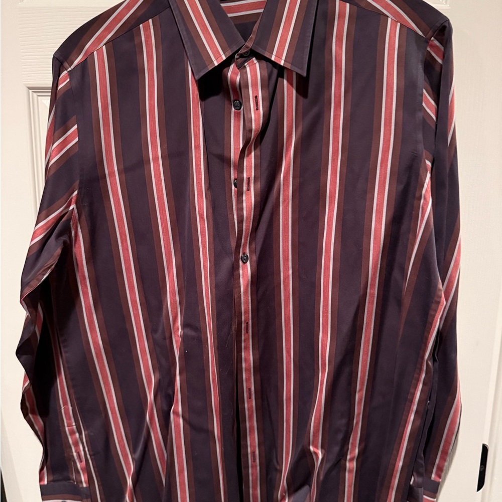 Original Penguin Men's Striped Shirt - Red and Black